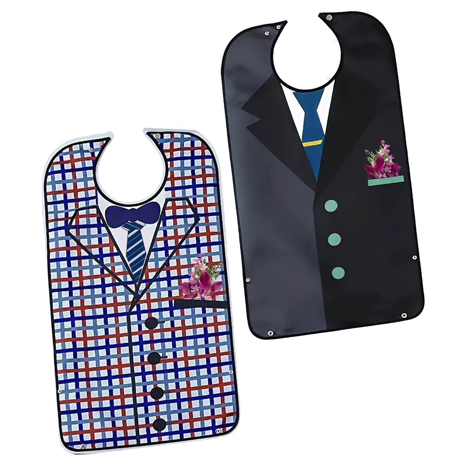FunnAura 2 Pcs Adult Bibs for Elderly Washable, Adults Bib for Men Funny Adjustable Eating Clothing Protectors
