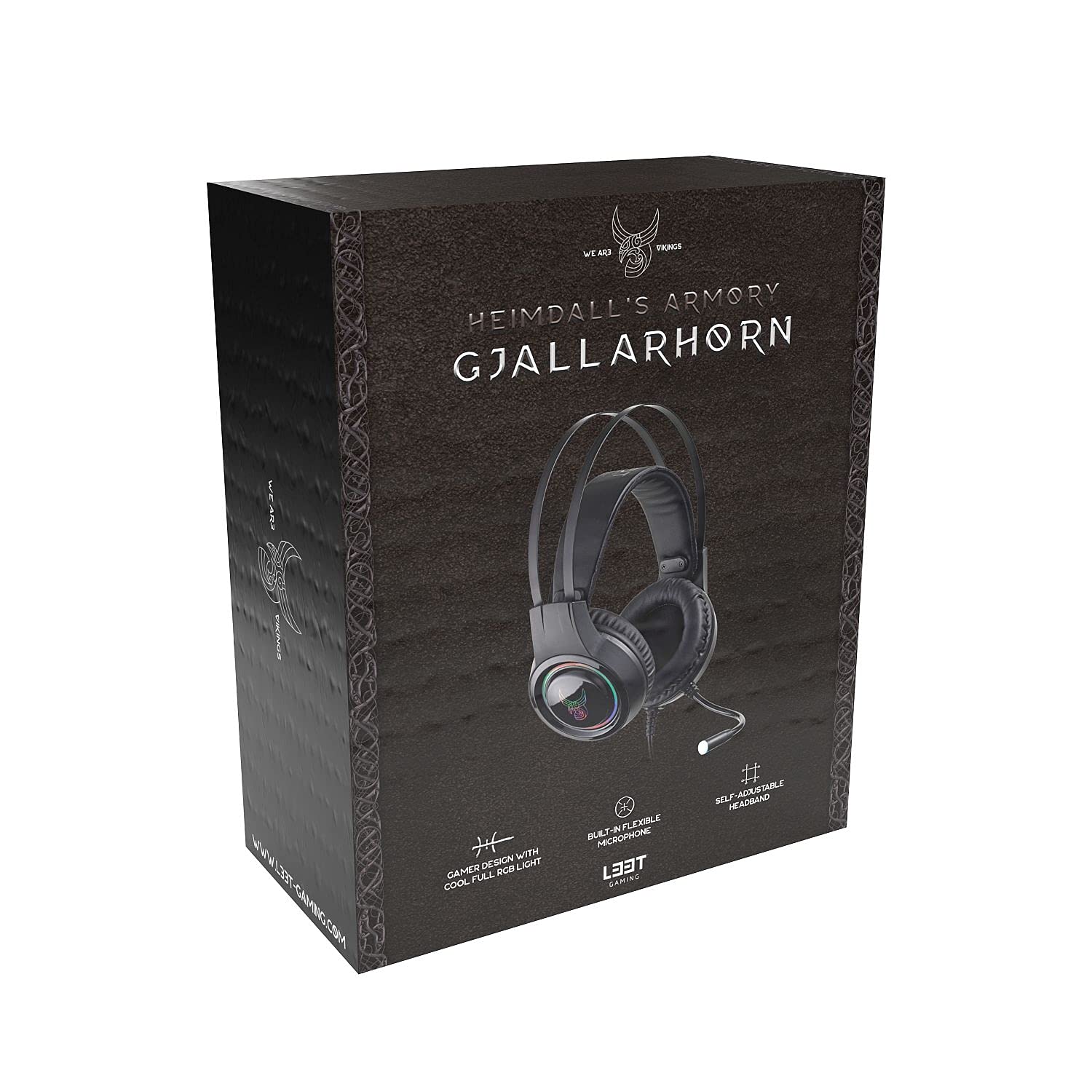 L33T GJALLARHORN - Cuffie da gioco over-Ear con microfono per Playstation, X-BOX, Nintendo Switch e come PC Gaming Headset - Cuffie con microfono per gaming, illuminazione RGB