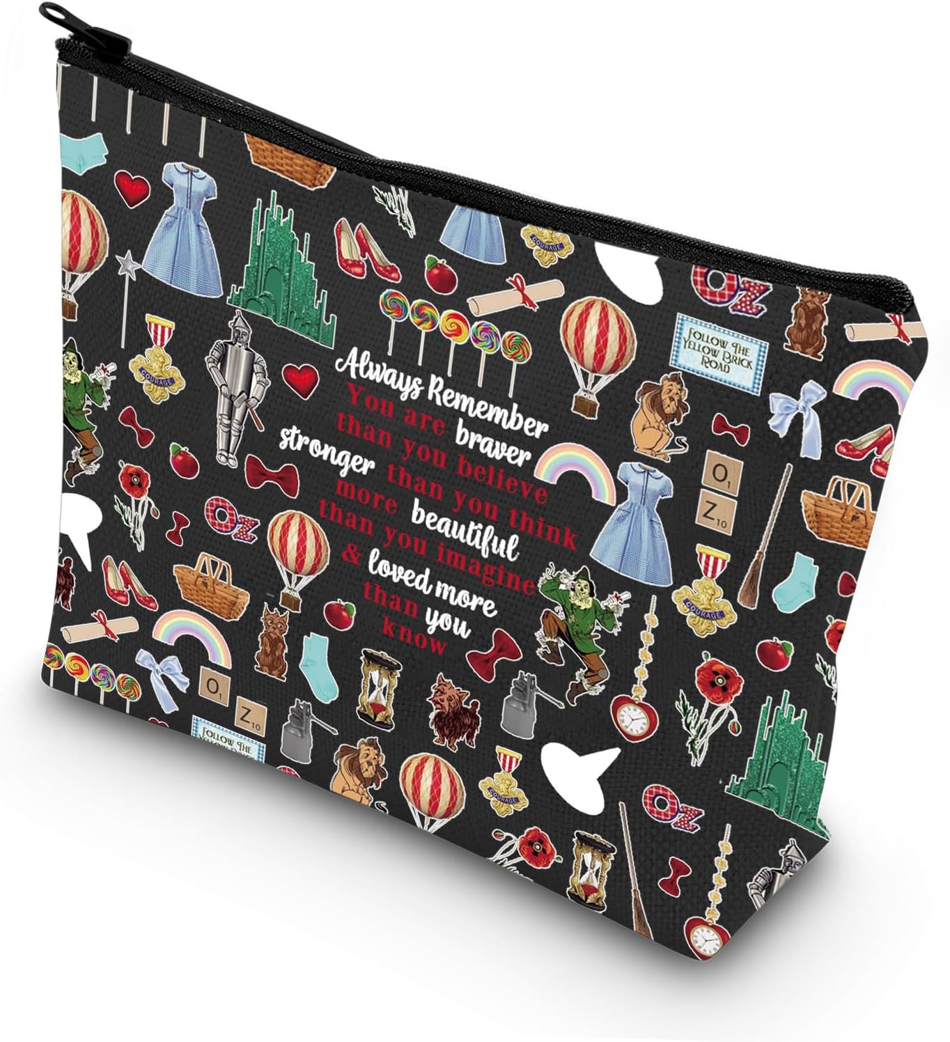 LEVLO Princess Red Slippers Cosmetic Bag Ruby Red Slippers Makeup Zipper Pouch Bag Wizard Movie Merch (Doro LT)