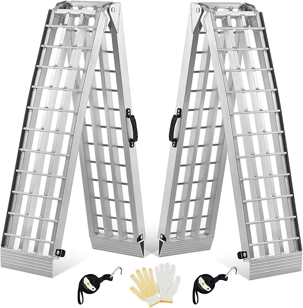 gardhom 2PCS 7.5' Heavy Duty Ramps 3000lbs Capacity Aluminum Folding Loading Ramps with Handle Truck Ramp for ATV UTV Pickup Motorcycle Dirt Bike Lawn Mower Snow Blower