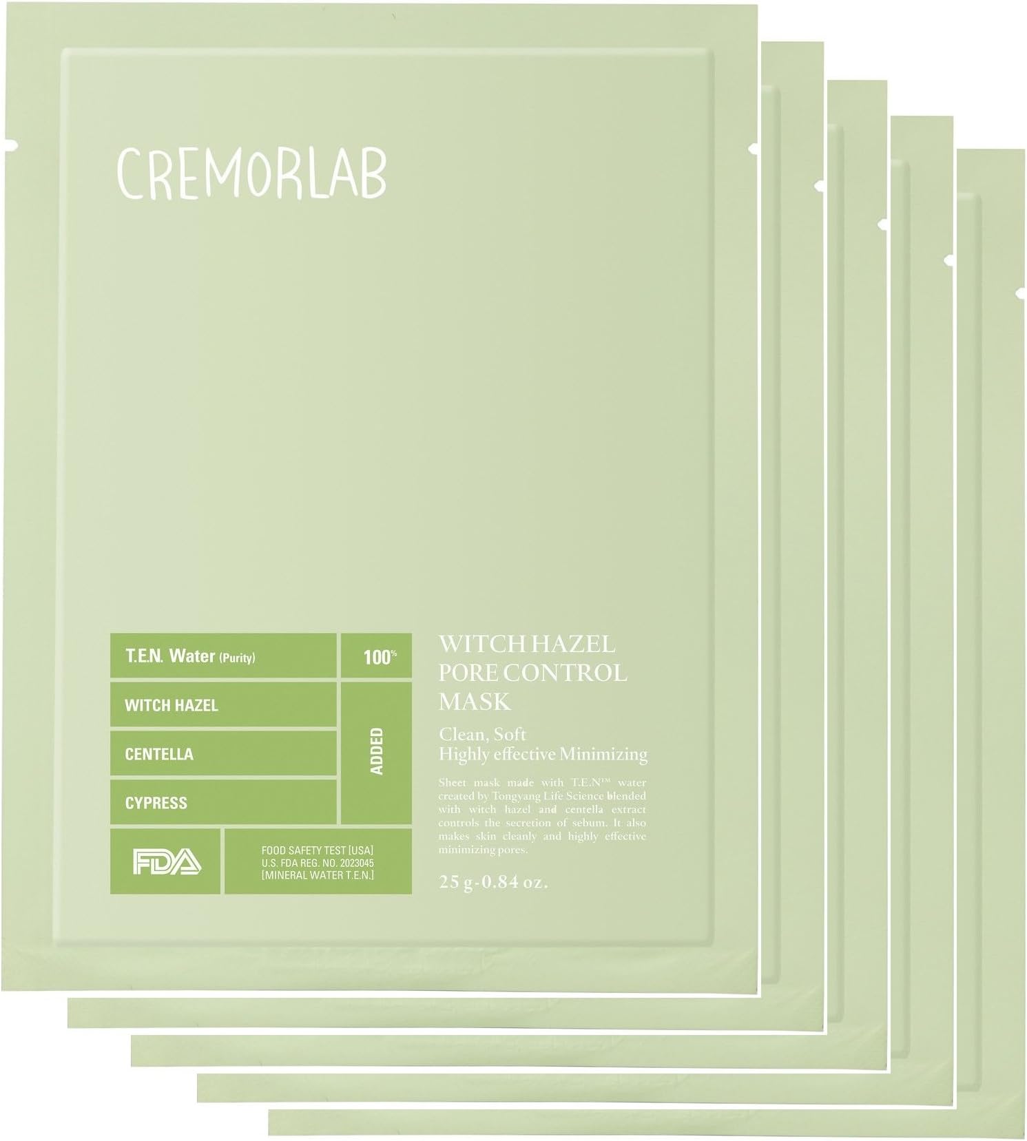 CREMORLAB WITCH HAZEL PORE TIGHTENING MASK - T.E.N. Water / 25g x 5ea