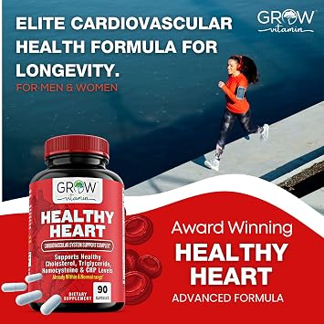 Heart Support Supplement, Promotes Cardiovascular Health, Triglyceride, Homocysteine, and CRP Levels, Natural Artery Cleanse, Made with 22 Premium Herbs & Vitamins