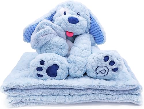 Vista 31 de Benny Bunny Blankie Bestie, 2 en 1 animal de peluche y manta, juguete de peluche sensorial suave regalo para niñas, niños, bebés, niños pequeños