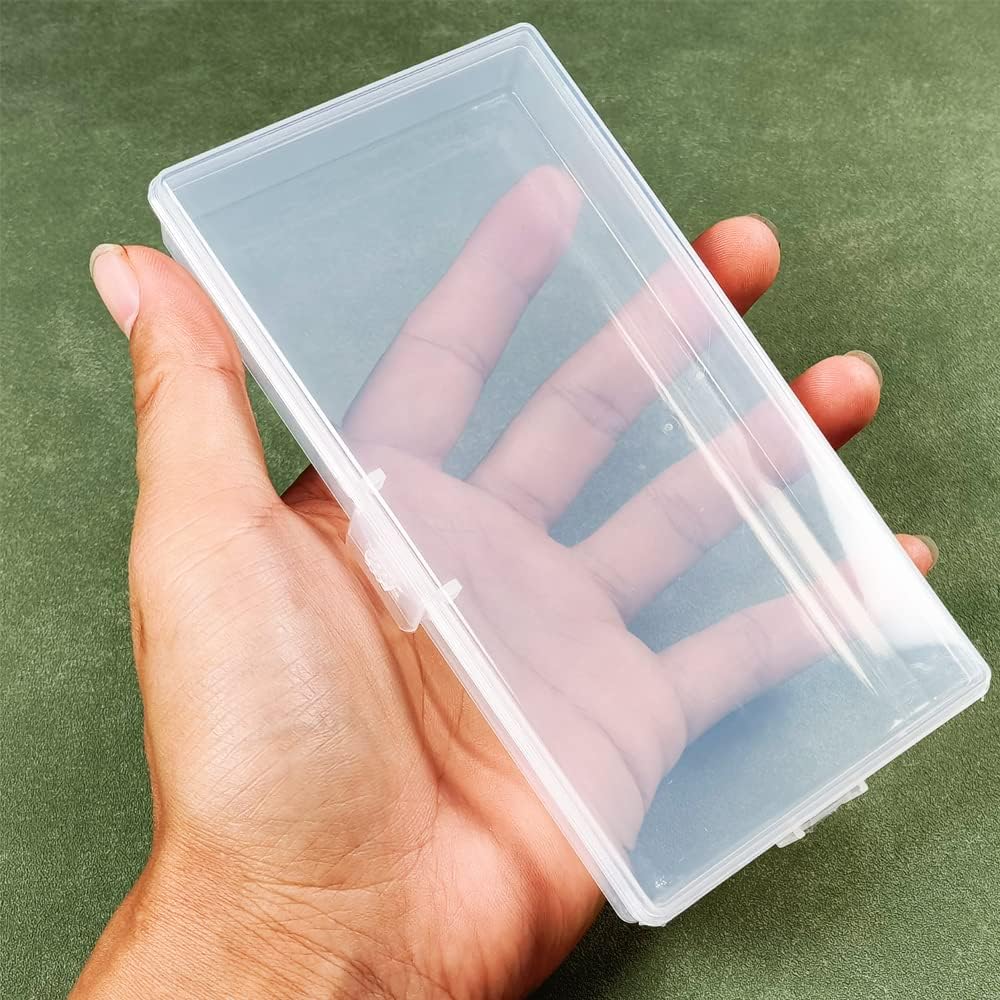 Gebildet 6 Pcs Clear Storage Box, Rectangular Plastic Containers Case with Lid for Pills, Jewellery, Tiny Bead, Herbs, Craft Items