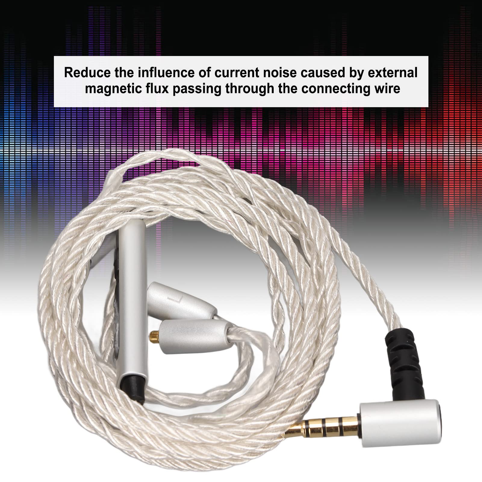 Earphone Upgrade Cable, 184 Core MMCX Replace Headset Wire with Mic Volume Control, Silver Plated Copper for SE846 SE535 - Image 2