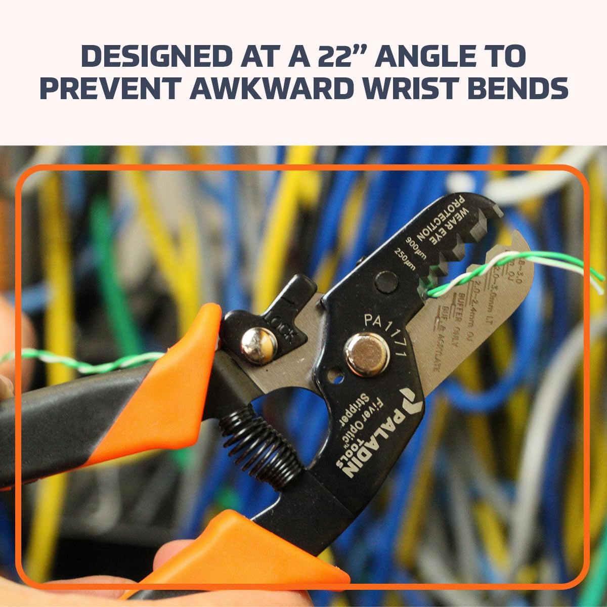 Paladin Tools PA1171 ProGrip Fiber Optic Stripper, 5-in-1 Professional Grade Fiber Optic Stripping Tool