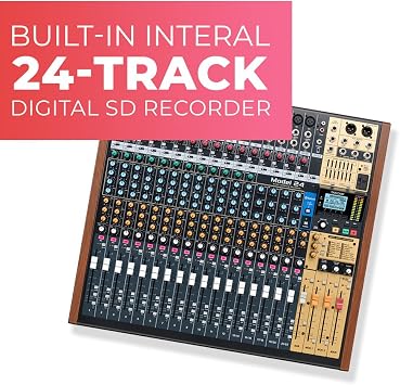 Tascam Model 24 24-track Multi-Track, Live Mixer and Recording Studio, Analog Mixer, Digital Recorder, USB Audio Interface