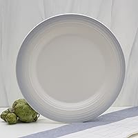 Vista 5 de Mikasa Swirl Ombre White Round Platter, 12.5 Inch, Graphite Banded