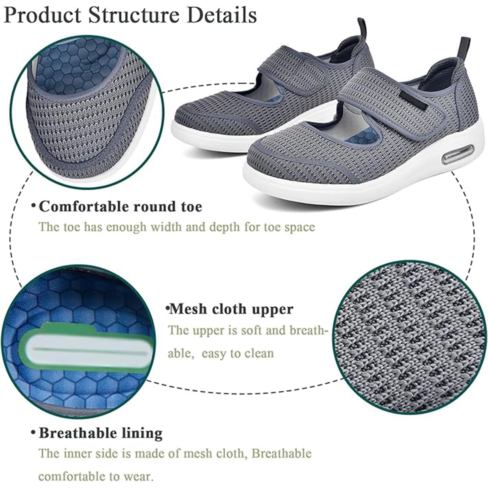 Scarpe Diabetici da Uomo E da Donna, Ortopediche Scarpe per Alluce Valgo, Scarp Mediche, Scarp Casual Estive, Tessuto A Rete Traspirante, per Anziani, Piedi Gonfi