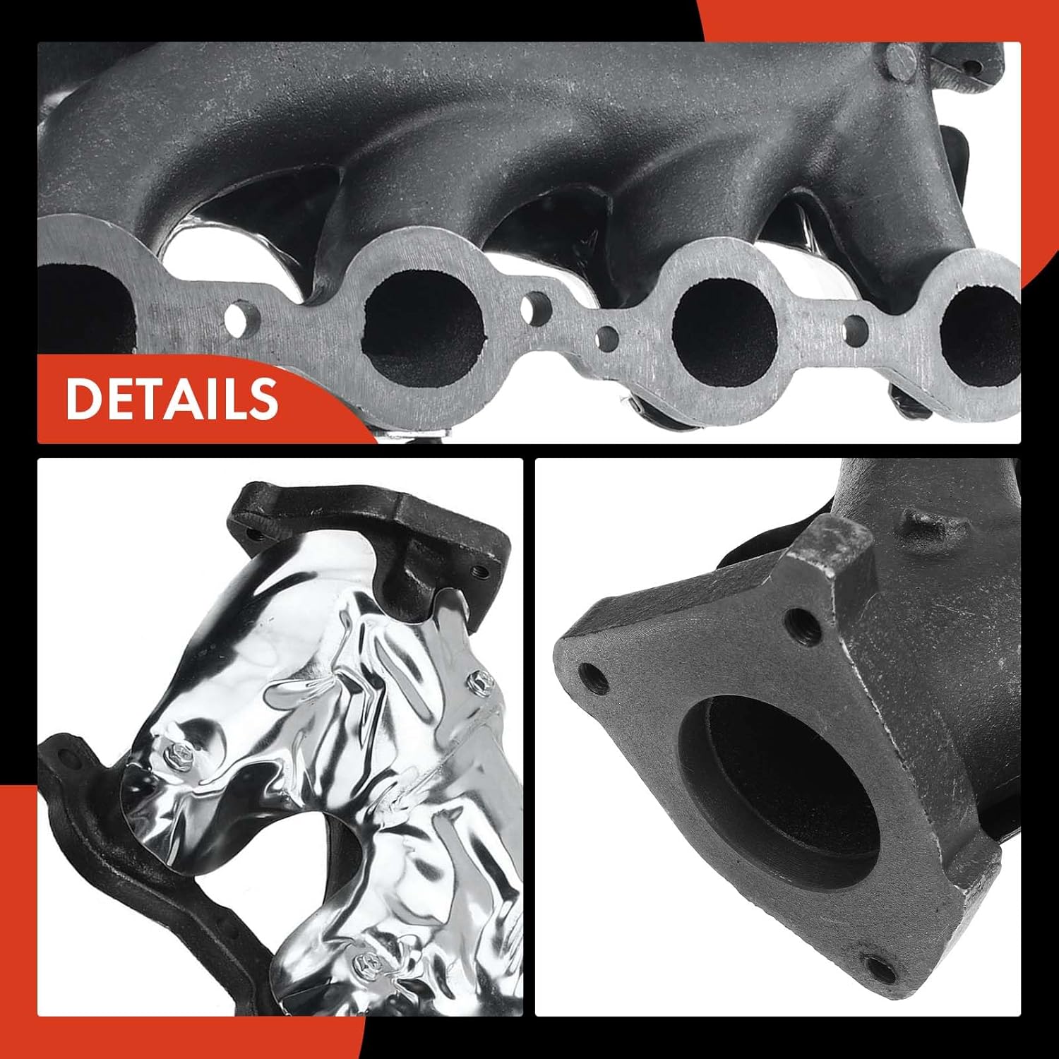 A-Premium Left Exhaust Manifold Kit W/Gasket & Studs & Nuts & Heat Shield Compatible with Chevrolet, GMC & Cadillac -Silverado 1500 2500, Express, Suburban, Tahoe, Savana, Sierra, Yukon, Escalade