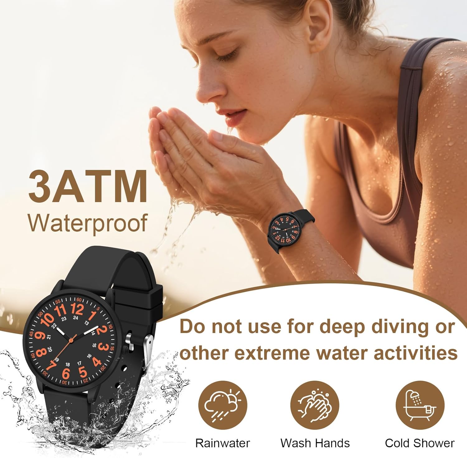 Asan Ge Watches for Women, Fashion 3ATM Waterproof Minimalist Lightweight Easy-to-Read Analog Silicone Watch Suitable for Daily Work, Leisure, Outdoors - Image 4