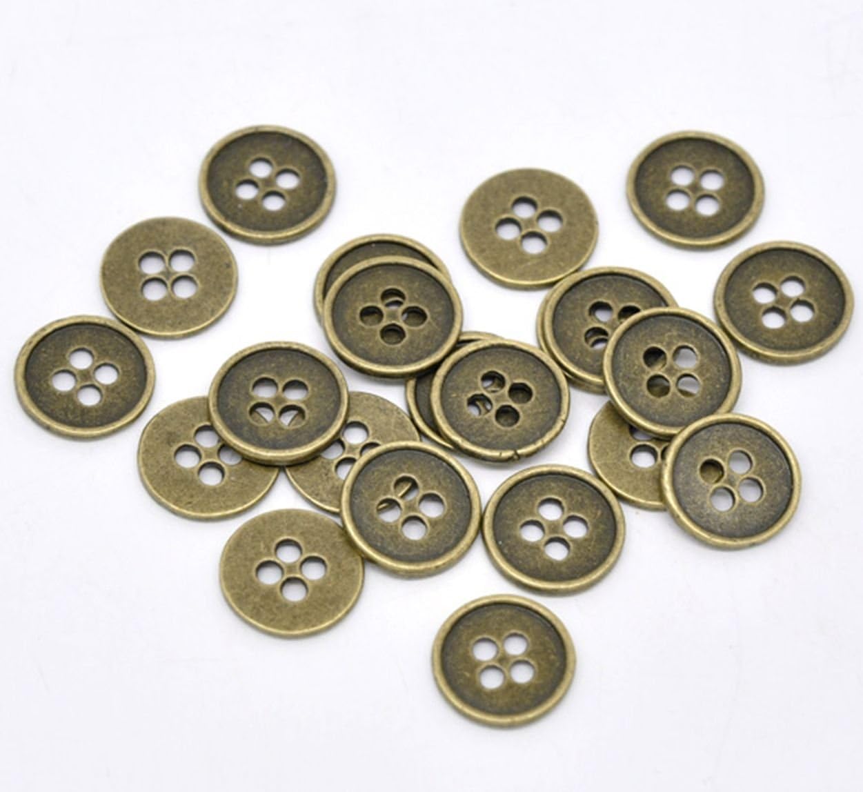 20 Metal Round 4 Hole Antique Bronze Vintage Colour 12mm to 13mm Sewing Buttons Amazon.co.uk