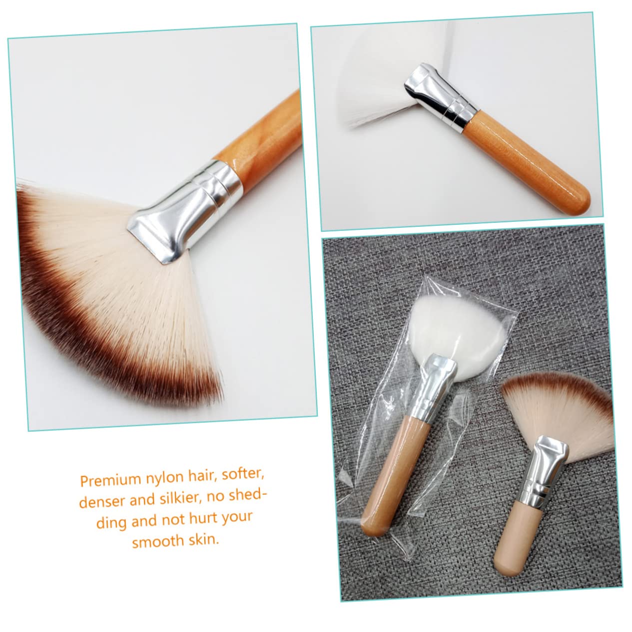 FRCOLOR 5 Set Di Strumenti Per Il Trucco Con Manico Corto Set Di Pennelli Per Il Viso Per Donne Tocco Setoso 4 Pezzi*5