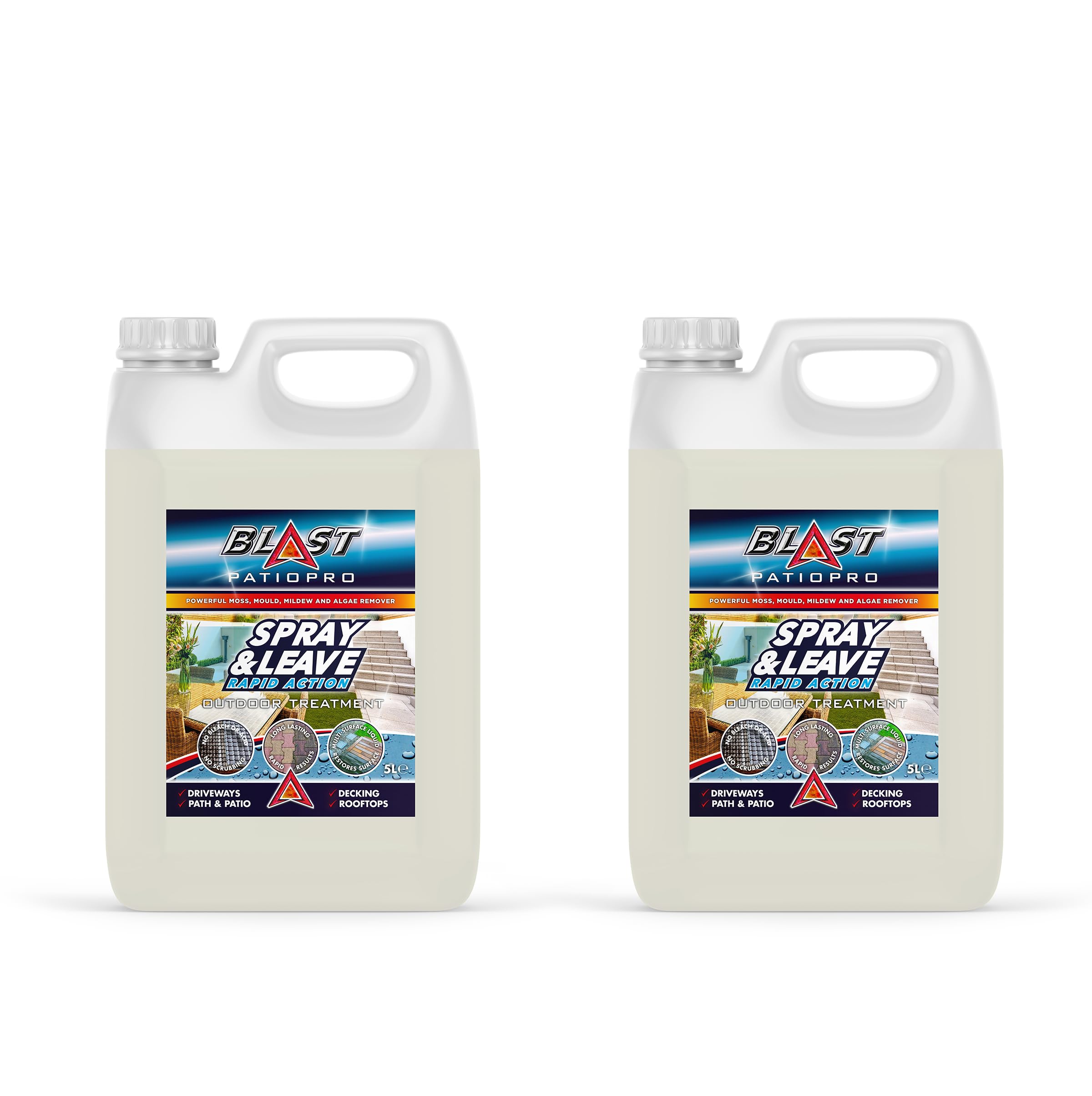 Blast Patio Pro - Spray & Leave Path and Patio Cleaner Rapid Action Outdoor Treatment | Mould, Mildew, Lichen, Algae Remover | Decking, Driveways, Rooftops - 10 Litre