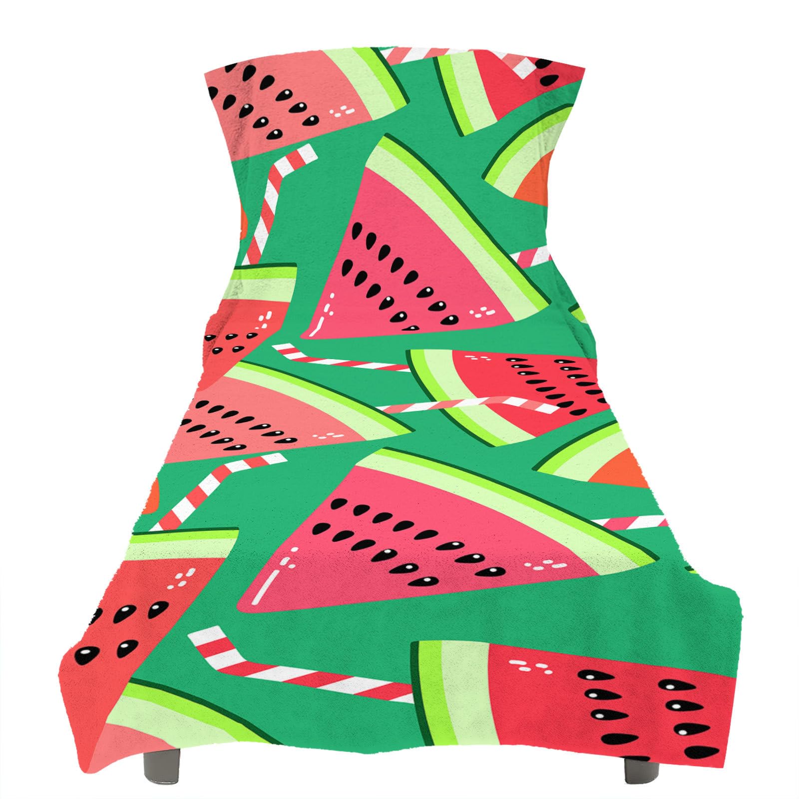 RRrawgff Beach Towel with Pockets for Loungers, Watermelon Pattern Beach Lounger Towel Beach Chair Cover Towel Fitted Sunbed Towel Sun Lounger Towels for Garden Pool Vacation (Summer Style)