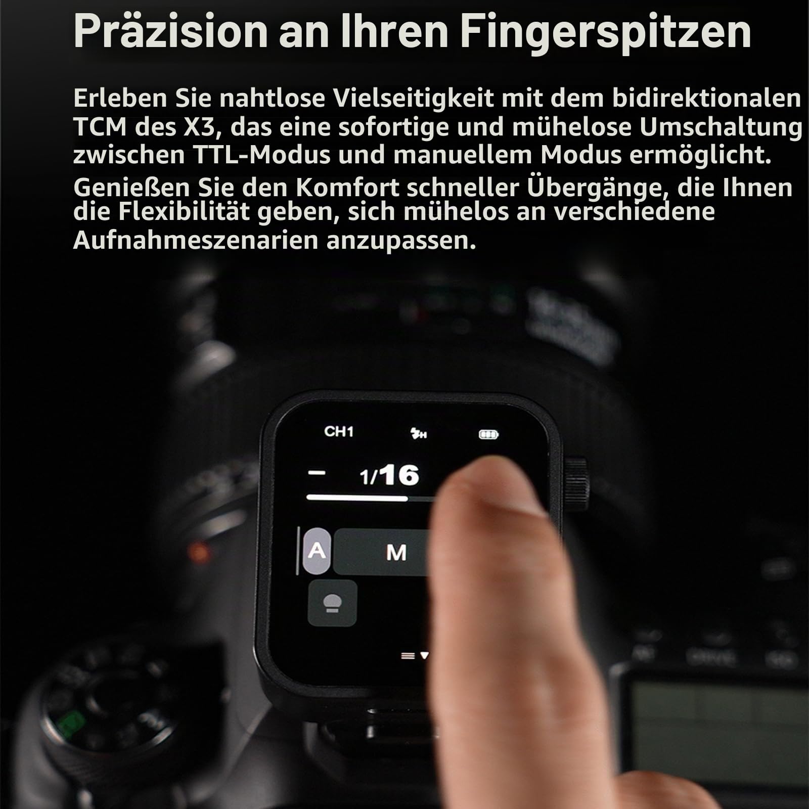 Godox X3F X3 F X3-F TTL kabelloser Blitzauslöser, Touchscreen-Blitzsender für Fuji-Kameras, integrierter Akku (GODOX X2T / Xpro / XProII Upgrade-Version)