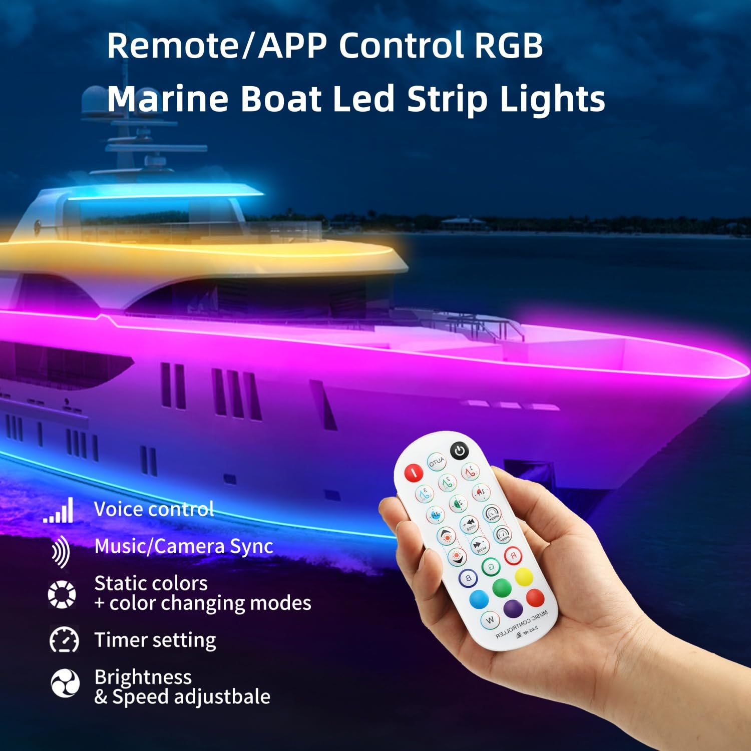Snapklik.com : VIDLULTD 80FT Marine Boat Led Strip Lights, IP67 ...