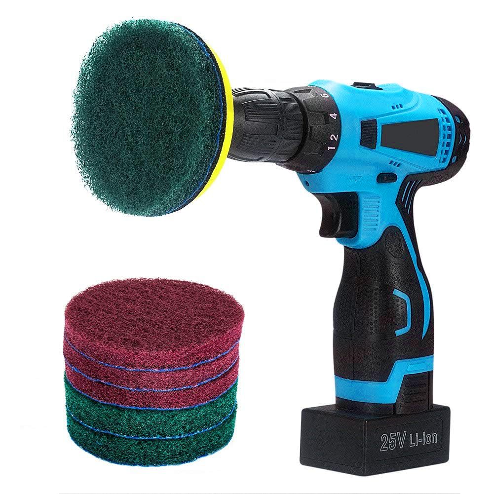4 Inch Drill Power Brush Tile Scrubber Scouring Pads Cleaning Kit with 3 red and 3 Green stiff pads, Includes Drill Attachment, Heavy Duty Household Cleaning Tool(DRILL NOT INCLUDED) (4 Inch) (B0DG97WSDC) Amazon Price History, Amazon Price Tracker