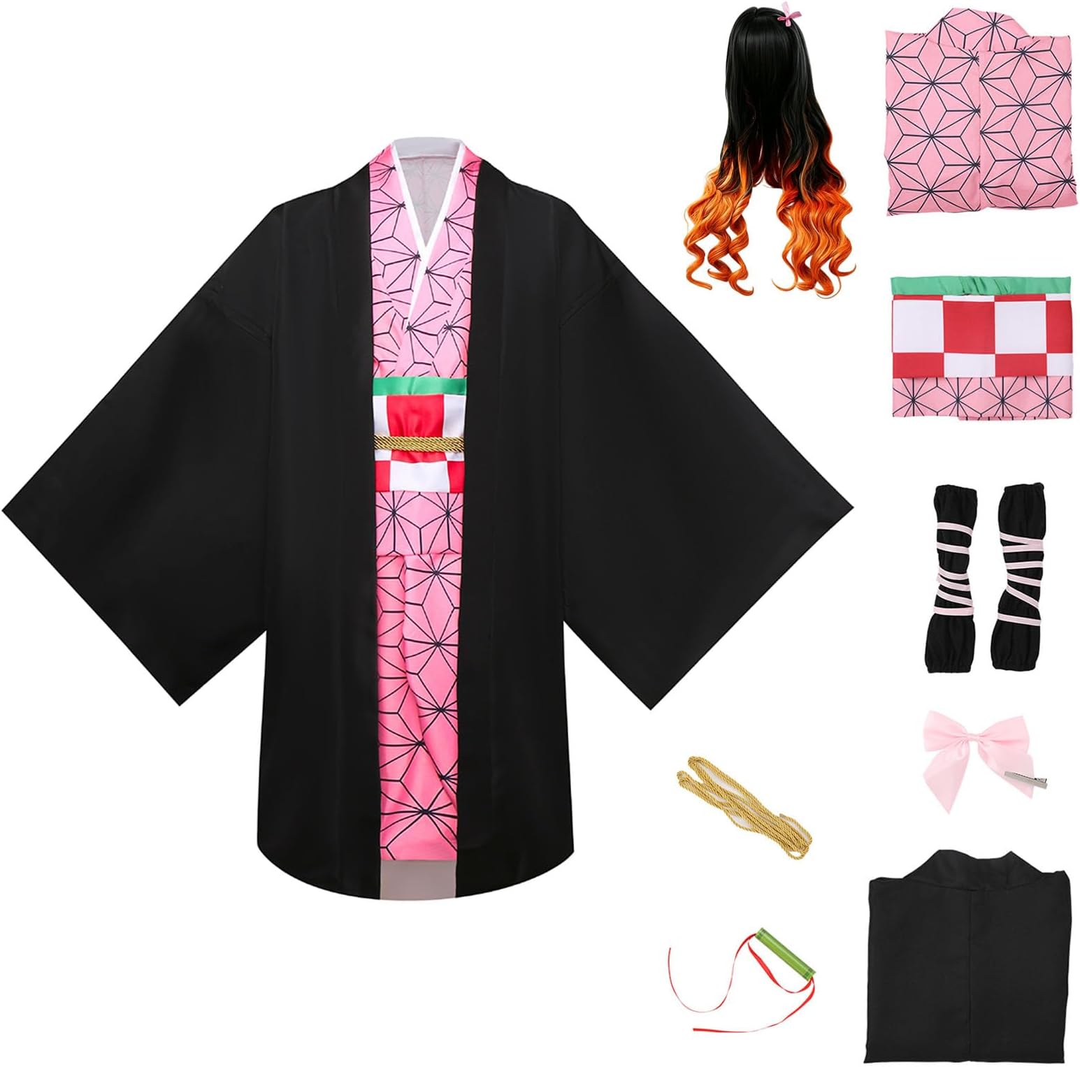 Anime Cosplay Costume Outfit Dress Suit Full Set with Hairwear and Mouthpiece two style Women with Wig