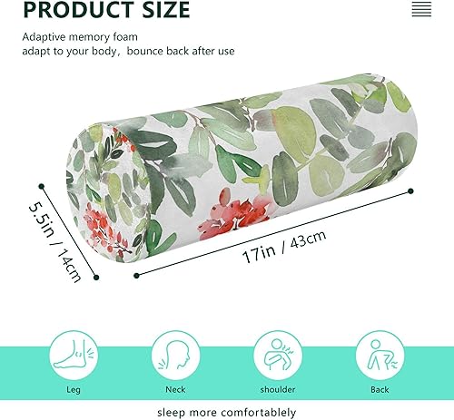 Miniatura 2 de Almohada larga de pícea de Navidad, almohada de cuello para aliviar el dolor, almohadas redondas para apoyo de espalda, almohada cilíndrica
