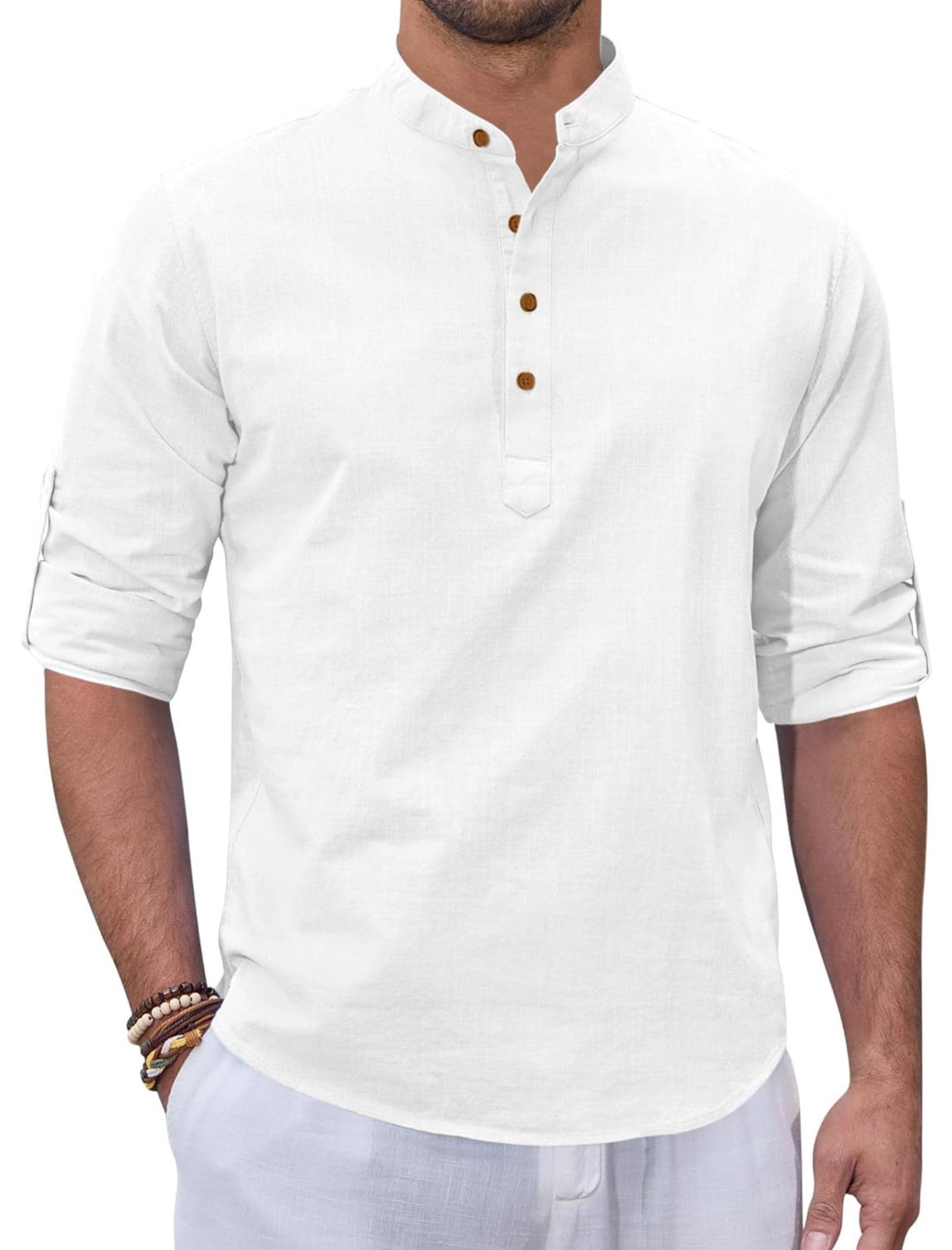 Men's Kurta || Chinese Collar Long Sleeves || Straight Hip Length Kurtas || Short Kurta for Men || for Festival || Function || Occasion Wear Fancy Kurta for-image-4