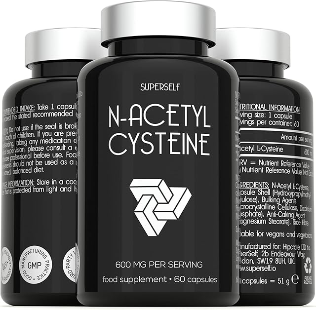 NAC Supplement High Strength - N-Acetyl-Cysteine 600mg - 60 Capsules - Odourless - Vegan N Acetyl Cysteine Nutritional Supplements - Made in The UK