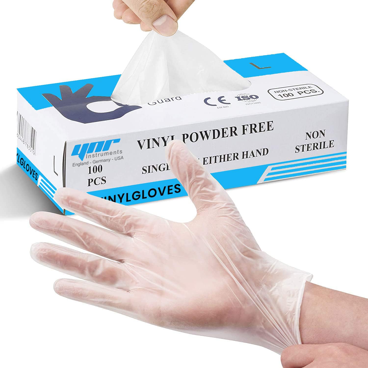 Sponsored Ad – Disposable Vinyl Surgical Gloves - Latex Free Clear Medium Gloves for Surgeon, Medical Use, First Aid, & Cooking | Box of 100 - Size L