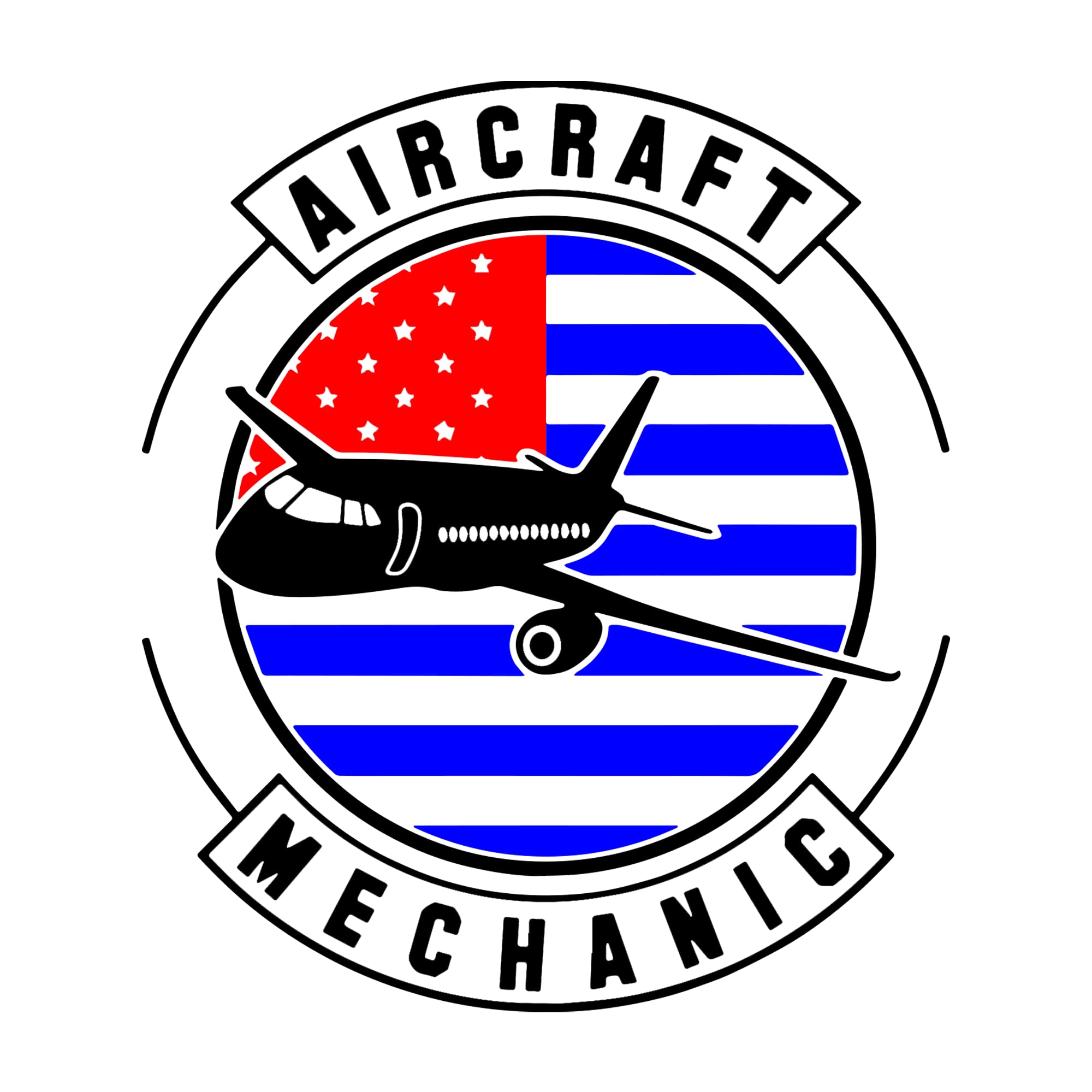 (3PCS) USA Flag Airplane Technician Aviation Gift Aircraft Mechanic Sticker for Water Bottles, Car Sticker, Book Sticker (3 Inches)