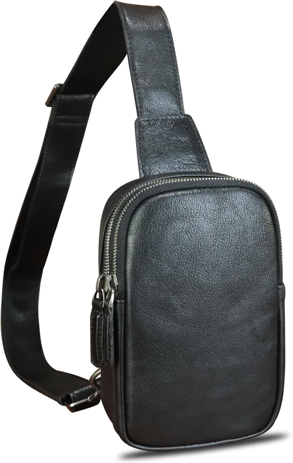 LRTO Genuine Leather Sling Bag for Women Small Crossbody Purse Handmade Daypack Retro Shoulder Backpack Vintage Chest Pack (Brown)