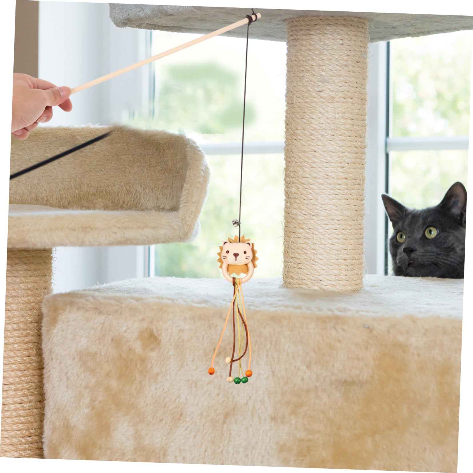 Happyyami 10stücke Interaktives Katzenspielzeug Mit Plüsch Und Glocke Katzenangel Bewegung Und Spaß Für Ihre Haustiere Für Katzen Und Kleine Hunde