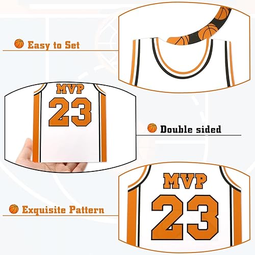 Miniatura 2 de Levfla Decoraciones de fiesta de baloncesto de 35 quilates, remolinos colgantes, decoración de remolinos para adolescentes, accesorios de fotos de