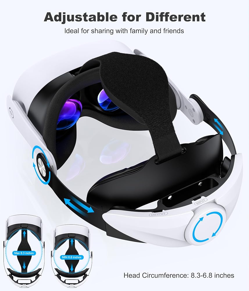 Kawaye Head Strap for Meta Quest 3S/3/2, VR Headset Strap with Adjustable Knob & Large Support Pad for Better Support&Comfort