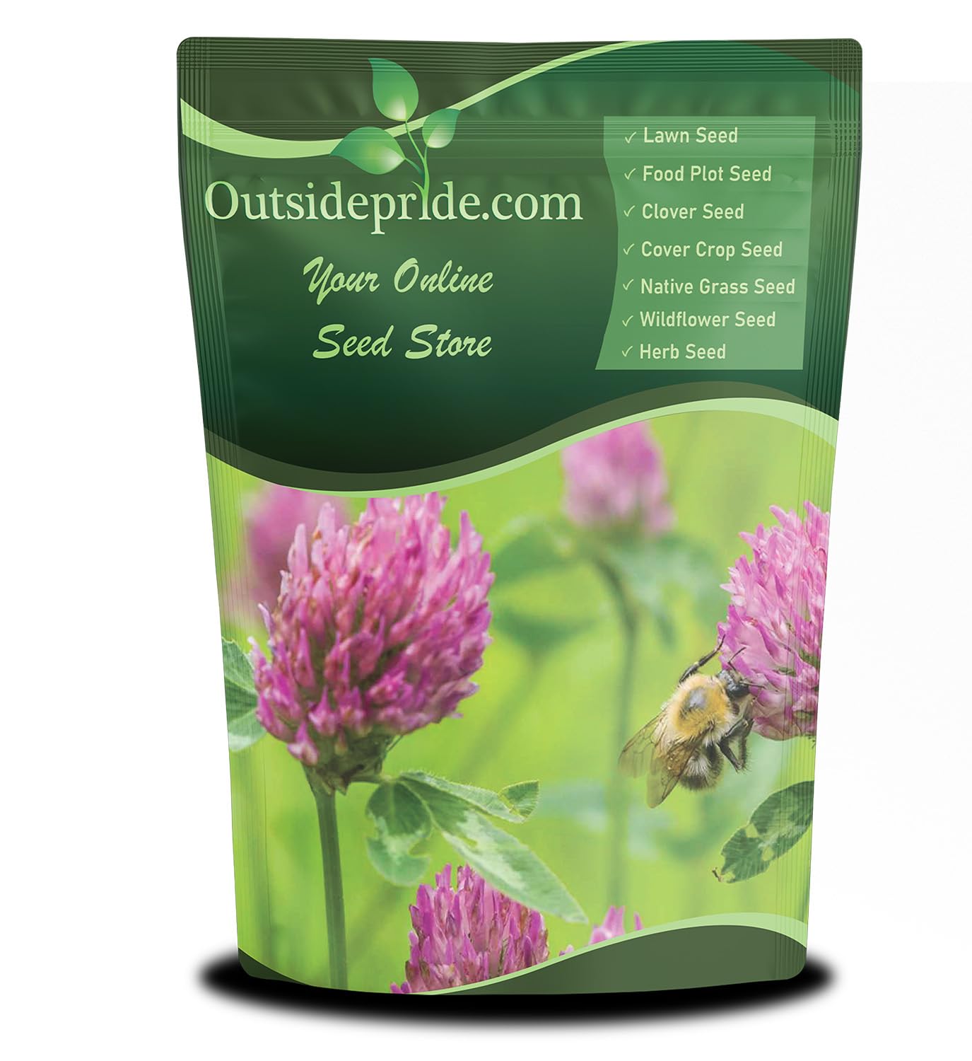 Outsidepride Perennial Red Clover Seeds - 1/4 lbs. Self-Seeding, Nitrocoated, Inoculated Clover Seeds for Lawn, Yard, Forage, Pasture, Hay, Nitrogen Fixation, Soil Improvement & Crop Rotation Programs