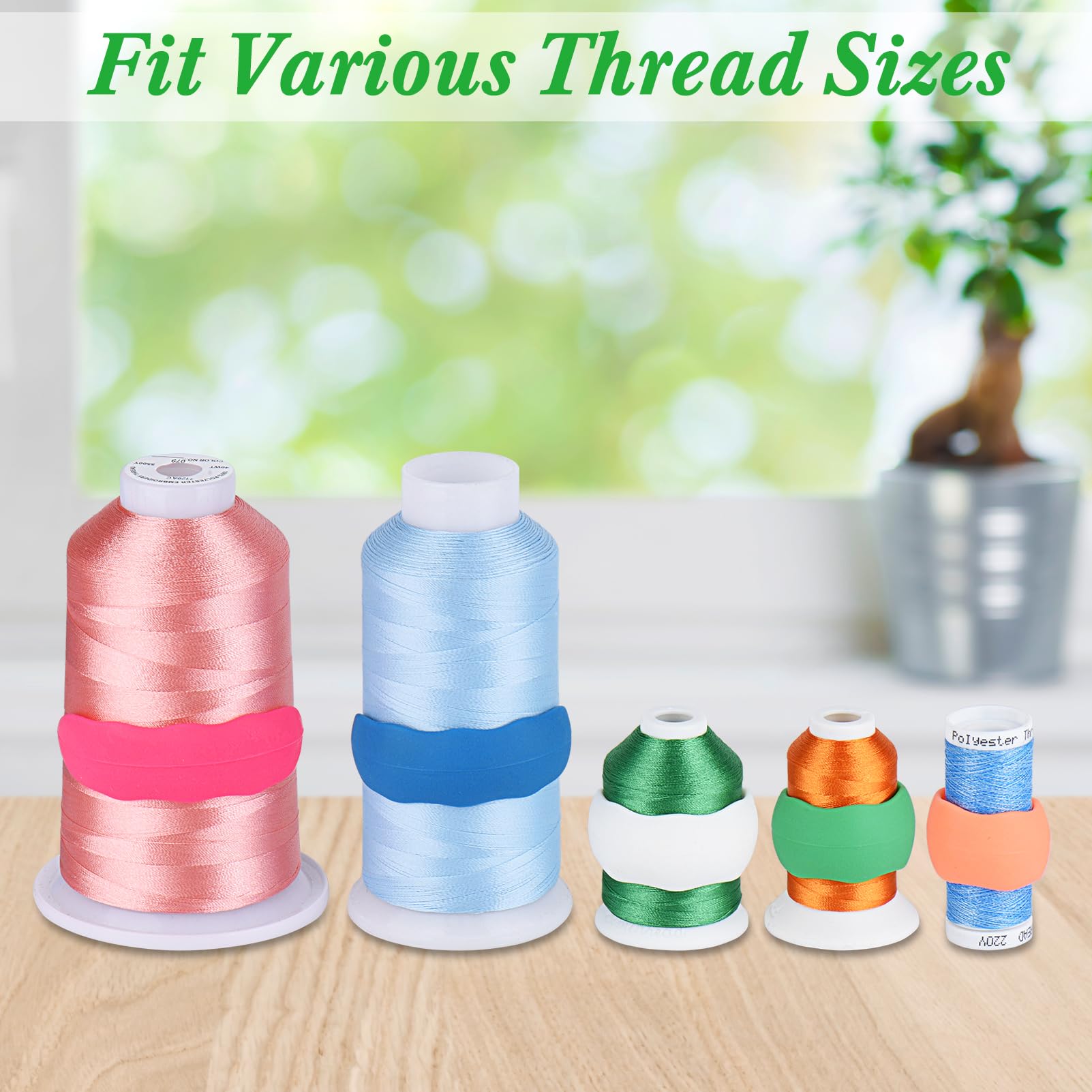 Polyester-Stickgarn und Garnspulen-Spulen-Sparer, 28 Janome-Farben, Stickmaschinengarn-Set, 500 m pro Spule + 28 Spulenumhüllungen für Näh- und Stickmaschinen, 28 Farben, 2 Stück