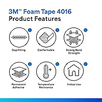 Vista 2 de 3M 4016, cinta adhesiva de doble revestimiento de espuma de uretano (varios tamaños), 1