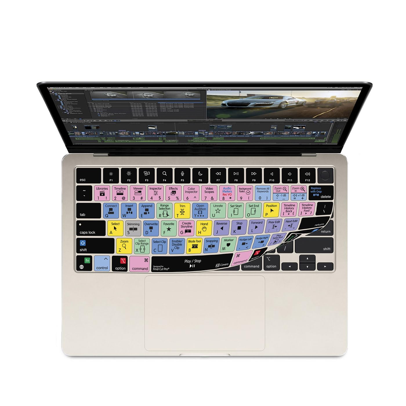 KB Covers Final Cut Pro Keyboard Cover Compatible with MacBook Pro - 14" & 16" - (2021+) & MacBook Air w/M2 Chip - 13" & 15" - (2022+)