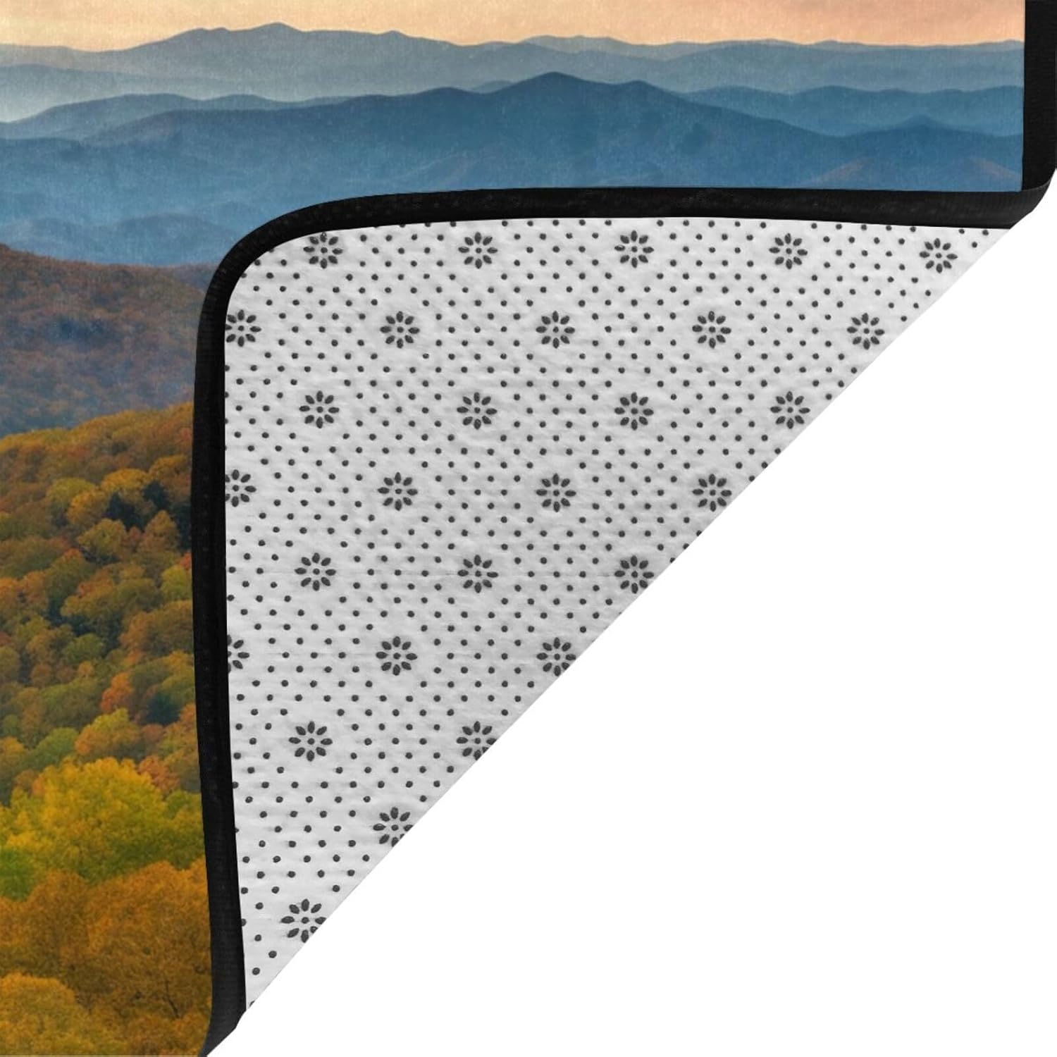Flannel Non-Slip (Blue Ridge Parkway Mountains) Rug Pad 80×50in Soft Washable Protective for Hardwood Floors Bedroom Bathroom Living Room