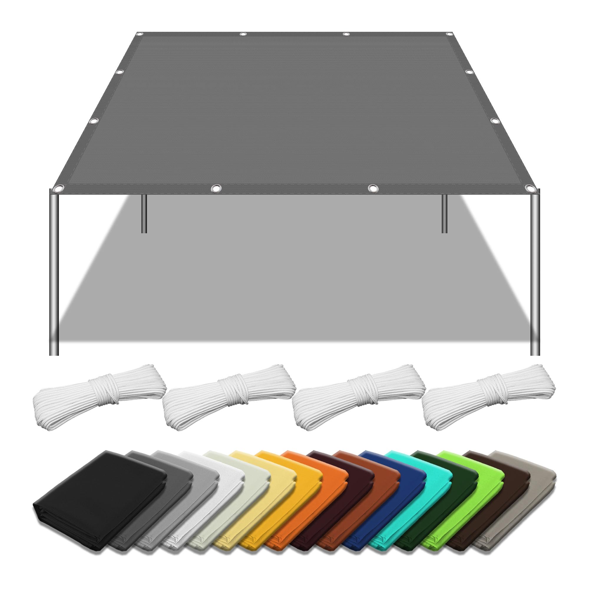 Voile ombrage protection UV gris 1.8x2.4 filet ombrage imperméable jardin