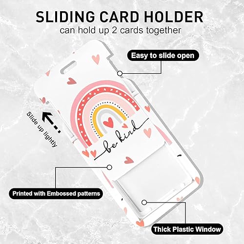 Miniatura 2 de Be Kind - Soporte para tarjetas de identificación con cordón, carretes retráctiles con cordones ajustables, para mujeres, niños, profesores,