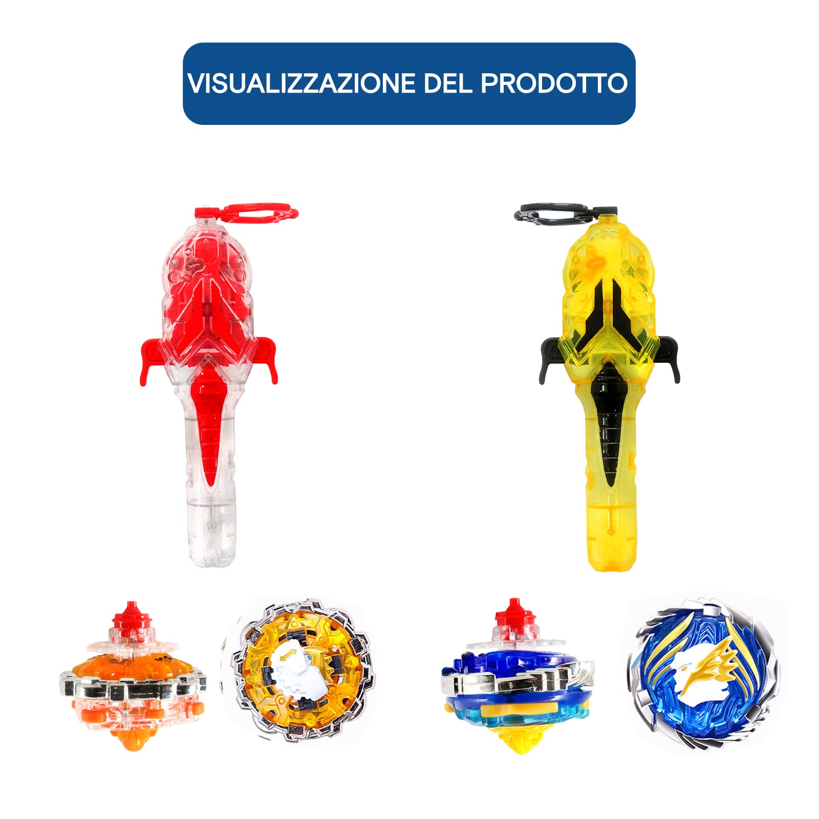 INFINITY NADO Trottola Bambini - 2 Pezzi Trottole da Competizione da Combattimento, 2 Battle Set Non-Stop Battle, Giocattolo Bambino 5 6 7 Anni Multicolore