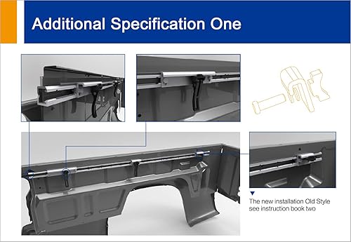Vista 6 de Lyon - Funda rígida de 5 pies / 60 pulgadas para caja de camioneta compatible con Toyota Tacoma 2016-2026 con cubierta Tonneau de sistema de riel