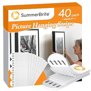 Picture Hanging Strips 40 Strips Damage Free Removal Wall Poster Picture Hangers Without Nails Sticky Hook Loop Adhesive