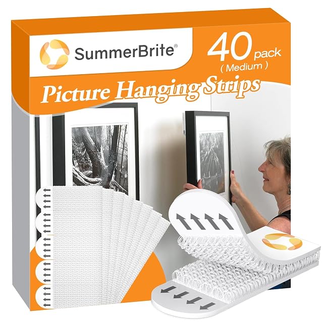 Picture Hanging Strips 40 Strips Damage Free Removal Wall Poster Picture Hangers Without Nails Sticky Hook Loop Adhesive