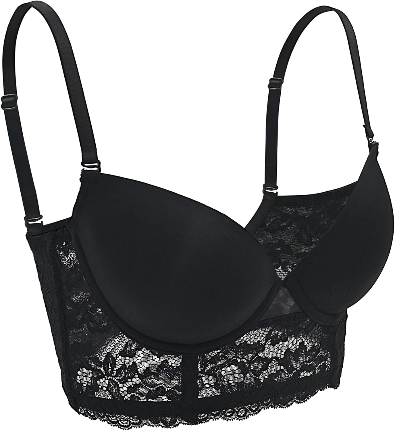 Lowback Comfort Lace Bralette Backless V Cut Underwire Bra for Women - Image 6