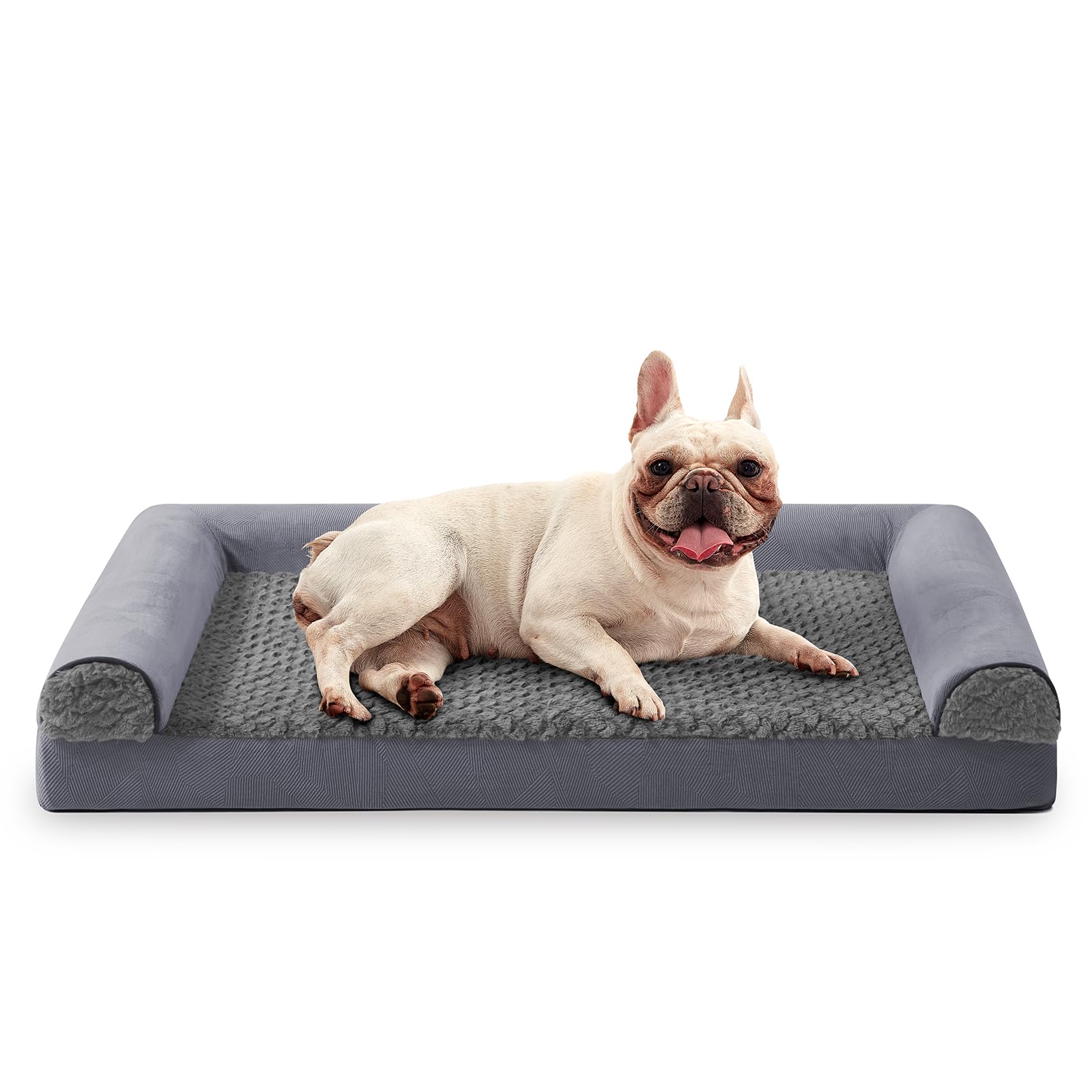 FURTIME Cuccia per cani di taglia media, ortopedica, 71 x 58 cm, lavabile, ergonomica, con imbottitura rimovibile, antiscivolo, in gommapiuma, ortopedica