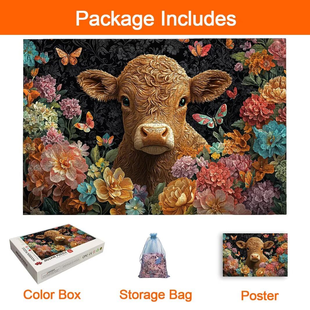Puzzle Krowa, Puzzle 2000 Pieces, Puzzle Prezent Kobiety, Decor -8812