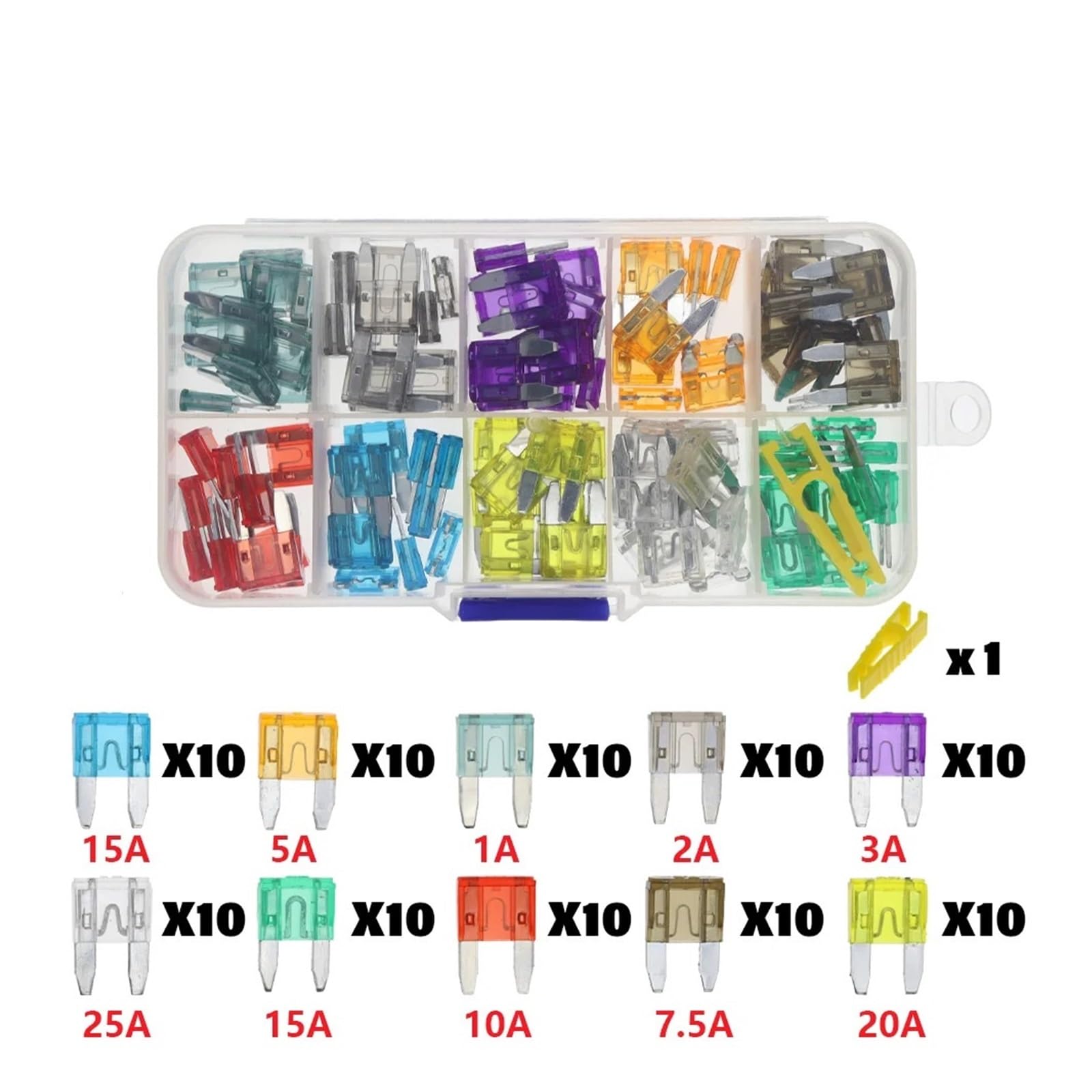 100PCS 32V Auto Sicherung Kit Sicherung automatische LKW Sicherung Sicherung Sicherung Einsatz Xenon Lampe Versicherung Auto Zubehör (Color : LED Mini 50PCS)