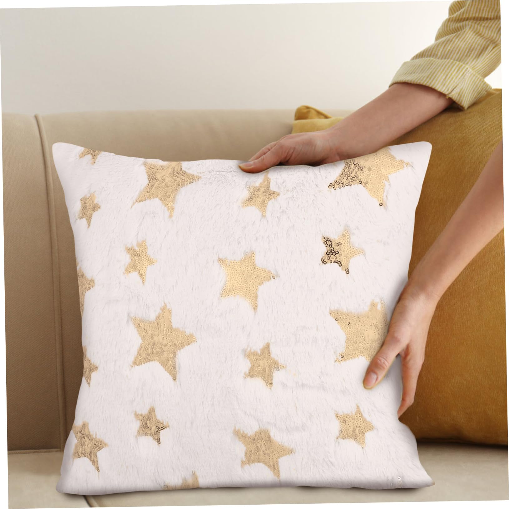 Kichvoe 4pezzi Cuscino Natalizio Federe per Cuscini di Federe Motivo Natalizio Federa Quadrata Decorazione per Casa Uso Versatile Materiale Filo Comfort Duraturo Federa per Divano