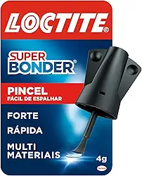 Loctite Super Bonder Pincel, Cola Forte com pincel aplicador, Super Cola transparente de secagem rápida para metal, plástico e mais, de fácil utilização e abertura, 1x4g