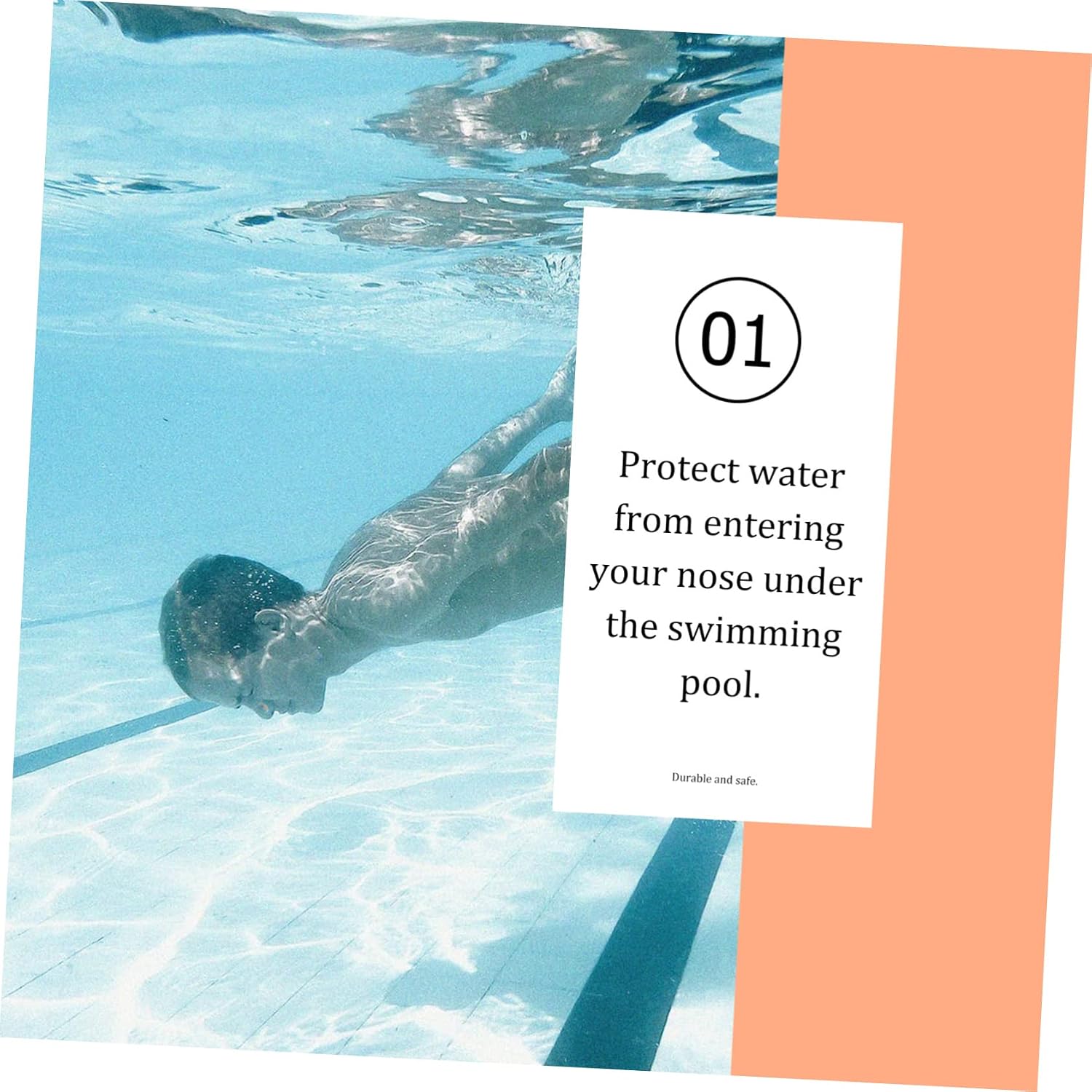 YARNOW 8pieces Portable Water Nose Clips for Swimming Professional Clips for Pool Use Smooth Design Adult Skin Tone for Water Sports Activities